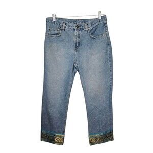 AGOLDE Jeans Women's 31 Sari Trim High Rise Crop Length Blue Denim Vintage